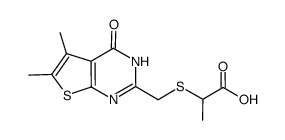 2-[[(5,6-DIMETHYL-4-OXO-3,4-DIHYDROTHIENO[2,3-D]PYRIMIDIN-2-YL)METHYL]THIO]PROPANOIC ACID结构式