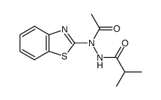 N-Isobutyryl-N'-acetyl-N'-benzothiazolylhydrazine Structure