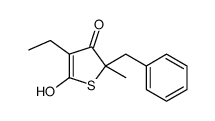 2-benzyl-4-ethyl-5-hydroxy-2-methylthiophen-3-one结构式