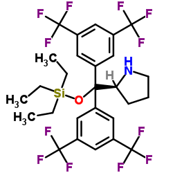 (S)-2-(Bis(3,5-bis(trifluoromethyl)phenyl)((triethylsilyl)oxy)methyl)pyrrolidine Structure