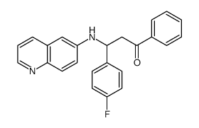 3-(4-fluorophenyl)-1-phenyl-3-(quinolin-6-ylamino)propan-1-one结构式