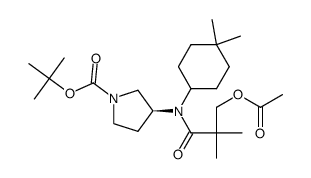 (3S)-1-Boc-3-{[3-(acetyloxy)-2,2-dimethylpropanoyl](4,4-dimethylcyclohexyl)amino}pyrrolidine Structure