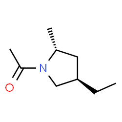 Pyrrolidine, 1-acetyl-4-ethyl-2-methyl-, trans- (9CI) Structure