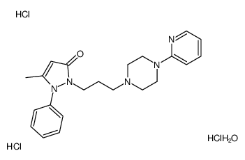 5-methyl-1-phenyl-2-[3-(4-pyridin-2-ylpiperazin-1-yl)propyl]pyrazol-3-one,hydrate,trihydrochloride Structure