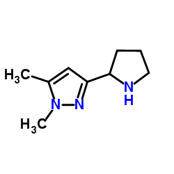 1,5-Dimethyl-3-(2-pyrrolidinyl)-1H-pyrazole结构式