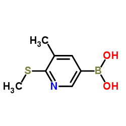 3-Methyl-2-(methylthio)pyridine-5-boronic acid Structure