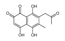 4,5,8-trihydroxy-6-methyl-7-(2-oxopropyl)naphthalene-1,2-dione Structure