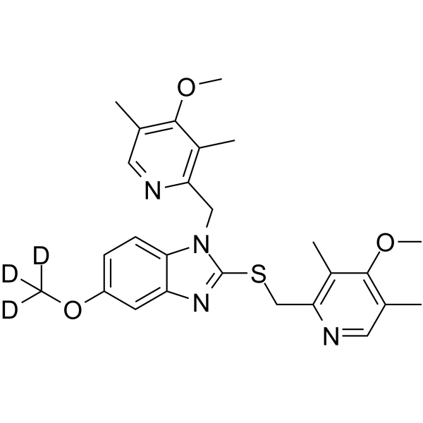 N-(4-Methoxy-3,5-dimethyl-2-pyridinyl)methyl Omeprazole-d3 Sulfide结构式