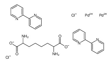 2,2'-bipyridine-alpha, alpha-diaminosuberic acid palladium(II) structure