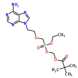 ((((2-(6-AMINO-9H-PURIN-9-YL)ETHOXY)METHYL)(ETHOXY)PHOSPHORYL)OXY)METHYL PIVALATE Structure