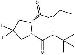 Ethyl (R)-1-Boc-4,4-difluoropyrrolidine-2-carboxylate Structure