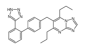 s-triazolo(1,5-a)pyrimidine, 5,7-dipropyl-6-((2'-(1H-tetrazol-5-yl)(1,1'-biphenyl)-4-yl)methyl)-结构式