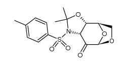 1,6-anhydro-3-deoxy-3,4-N,O-isopropylidene-3-(p-tolylsulfonamido)-β-D-ribo-hexopyranos-2-ulose结构式