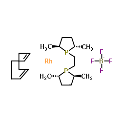 (-)-1,2-双((2S,5S)-2,5-二甲基膦基乙烷)乙烷(1,5-环辛二烯)四氟硼酸铑(I)图片