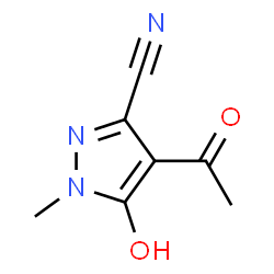 1H-Pyrazole-3-carbonitrile, 4-acetyl-5-hydroxy-1-methyl- (9CI) Structure