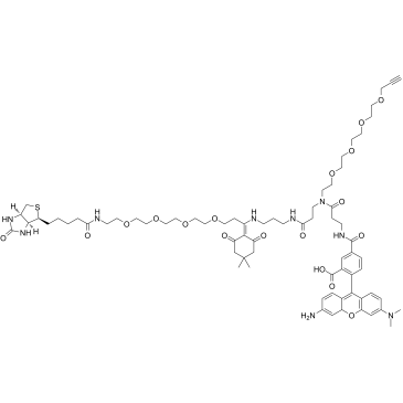 Dde Biotin-PEG4-TAMRA-PEG4 Alkyne结构式