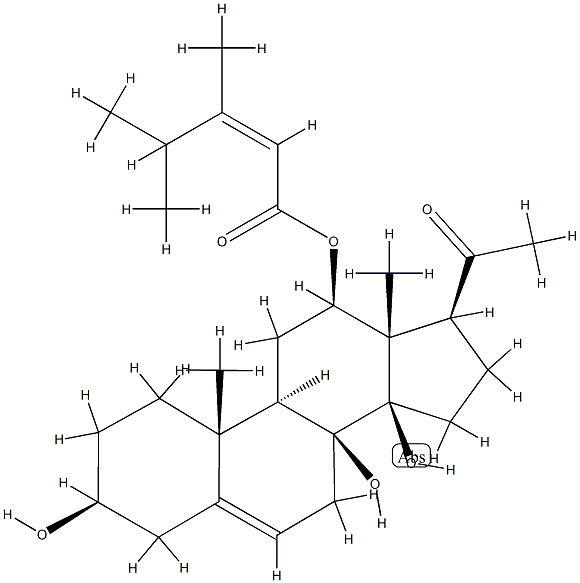 12β-[[(Z)-3,4-Dimethyl-1-oxo-2-pentenyl]oxy]-3β,8,14β-trihydroxypregn-5-en-20-one structure