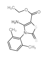 ETHYL 4-AMINO-3-(2,6-DIMETHYLPHENYL)-2-THIOXO-2,3-DIHYDRO-1,3-THIAZOLE-5-CARBOXYLATE Structure