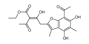 4-(7-Acetyl-4,6-dihydroxy-3,5-dimethylbenzofuran-2-yl)-2-(1-hydroxyethylidene)-3-oxobutyric acid ethyl ester picture