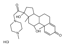 11beta,17-dihydroxy-21-(4-methyl-1-piperazinyl)pregna-1,4-diene-3,20-dione monohydrochloride结构式