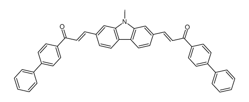 (E)-1-Biphenyl-4-yl-3-[7-((E)-3-biphenyl-4-yl-3-oxo-propenyl)-9-methyl-9H-carbazol-2-yl]-propenone Structure