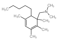 N,N-dimethyl-1-(1,2,3,5-tetramethyl-6-pentyl-1-cyclohexa-2,4-dienyl)methanamine结构式