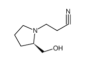 1-Pyrrolidinepropanenitrile,2-(hydroxymethyl)-,(2R)-(9CI) Structure