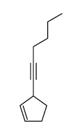 Cyclopentene, 3-(1-hexynyl)- (9CI) structure