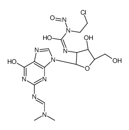 1-(2-chloroethyl)-3-[(2R,3R,4S,5R)-2-[2-[(E)-dimethylaminomethylideneamino]-6-oxo-3H-purin-9-yl]-4-hydroxy-5-(hydroxymethyl)oxolan-3-yl]-1-nitrosourea结构式