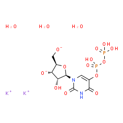 Uridine 5-(trihydrogen diphosphate), dipotassium salt, trihydrate结构式