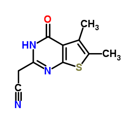 (5,6-DIMETHYL-4-OXO-3,4-DIHYDRO-THIENO[2,3-D]PYRIMIDIN-2-YL)-ACETONITRILE Structure