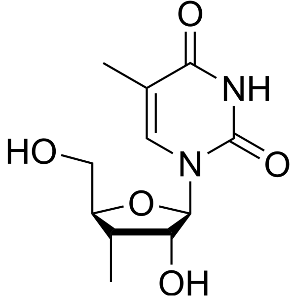 3’-Deoxy-3’-α-C-methyl-5-methyluridine Structure