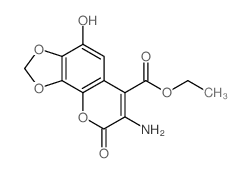 ethyl 7-amino-4-hydroxy-8-oxo-[1,3]dioxolo[4,5-h]chromene-6-carboxylate结构式