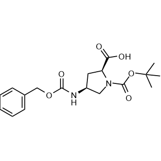 (2S,4S)-4-(((苄氧基)羰基)氨基)-1-(叔丁氧基羰基)吡咯烷-2-羧酸图片