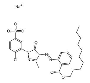 sodium 1-decyl 2-[[1-(2-chloro-5-sulphonatophenyl)-4,5-dihydro-3-methyl-5-oxo-1H-pyrazol-4-yl]azo]benzoate structure