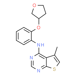 (5-methyl-thieno[2,3-d]pyrimidin-4-yl)-[2-(tetrahydro-furan-3-yloxy)-phenyl]-amine structure