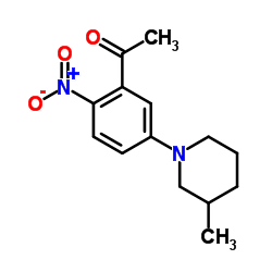 1-[5-(3-Methyl-1-piperidinyl)-2-nitrophenyl]ethanone结构式