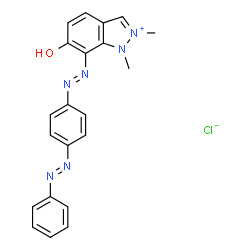 6-hydroxy-1,2-dimethyl-7-[[4-(phenylazo)phenyl]azo]-1H-indazolium chloride结构式