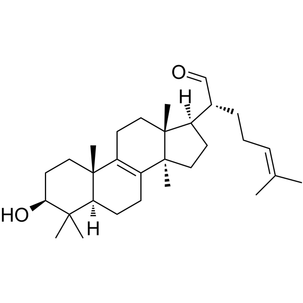 3beta-Hydroxylanosta-8,24-diene-21-al Structure