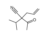 2-acetyl-2-isopropyl-pent-4-enenitrile结构式