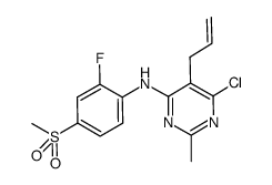 6-chloro-N-[2-fluoro-4-(methylsulfonyl)phenyl]-2-methyl-5-(2-propen-1-yl)-4-pyrimidinamine Structure