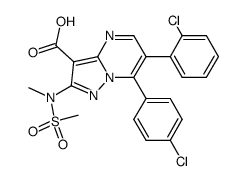 3-carboxy-6-(2-chlorophenyl)-7-(4-chlorophenyl)-2-[N-methyl-N-(methylsulfonyl)amino]-pyrazolo[1,5-a]pyrimidine结构式
