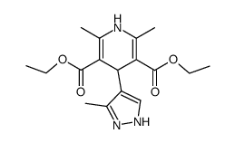 2,6-Dimethyl-4-(3-methyl-1H-pyrazol-4-yl)-1,4-dihydro-pyridine-3,5-dicarboxylic acid diethyl ester结构式