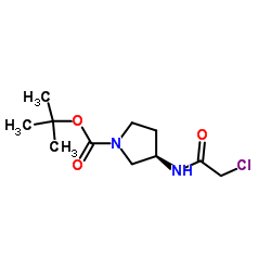 (R)-3-(2-Chloro-acetylamino)-pyrrolidine-1-carboxylic acid tert-butyl ester结构式