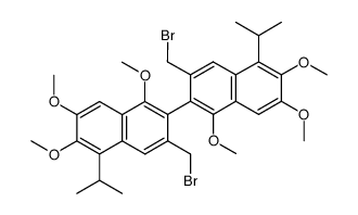 1,1',6,6',7,7'-hexamethoxy-5,5'-diisopropyl-3,3'-bis(bromomethyl)-2,2'-binaphthalene结构式