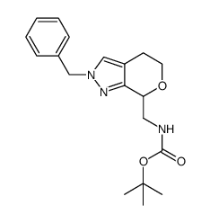 tert-butyl ((2-benzyl-2,4,5,7-tetrahydropyrano[3,4-c]pyrazol-7-yl)methyl)carbamate结构式