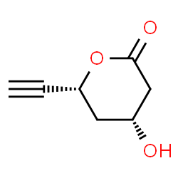 2H-Pyran-2-one, 6-ethynyltetrahydro-4-hydroxy-, (4R-cis)- (9CI) structure