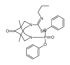 3-diphenoxyphosphoryl-1,5-dimethyl-9-oxo-N-propyl-3,7-diazabicyclo[3.3.1]nonane-7-carbothioamide结构式