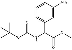 methyl 2-(3-aminophenyl)-2-((tert-butoxycarbonyl)amino)acetate structure