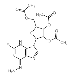 Inosine, 2-fluoro-,hydrazone, 2',3',5'-triacetate (9CI) Structure